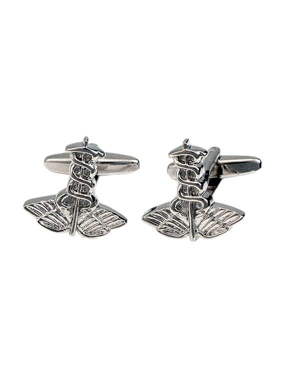 silver nonmetal cufflink