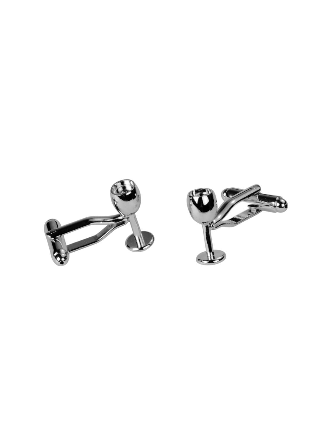silver nonmetal cufflink