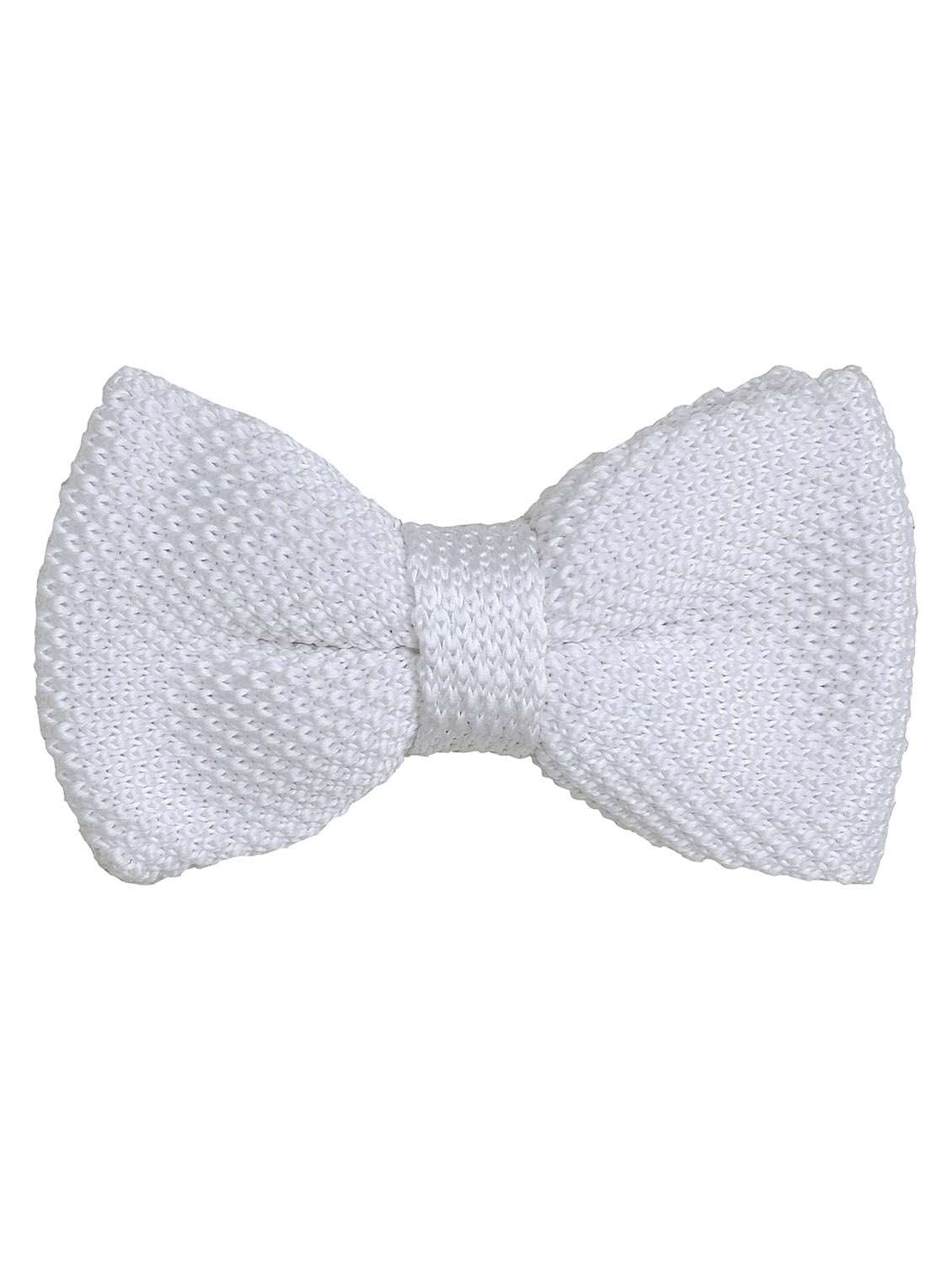 white knitted bow tie