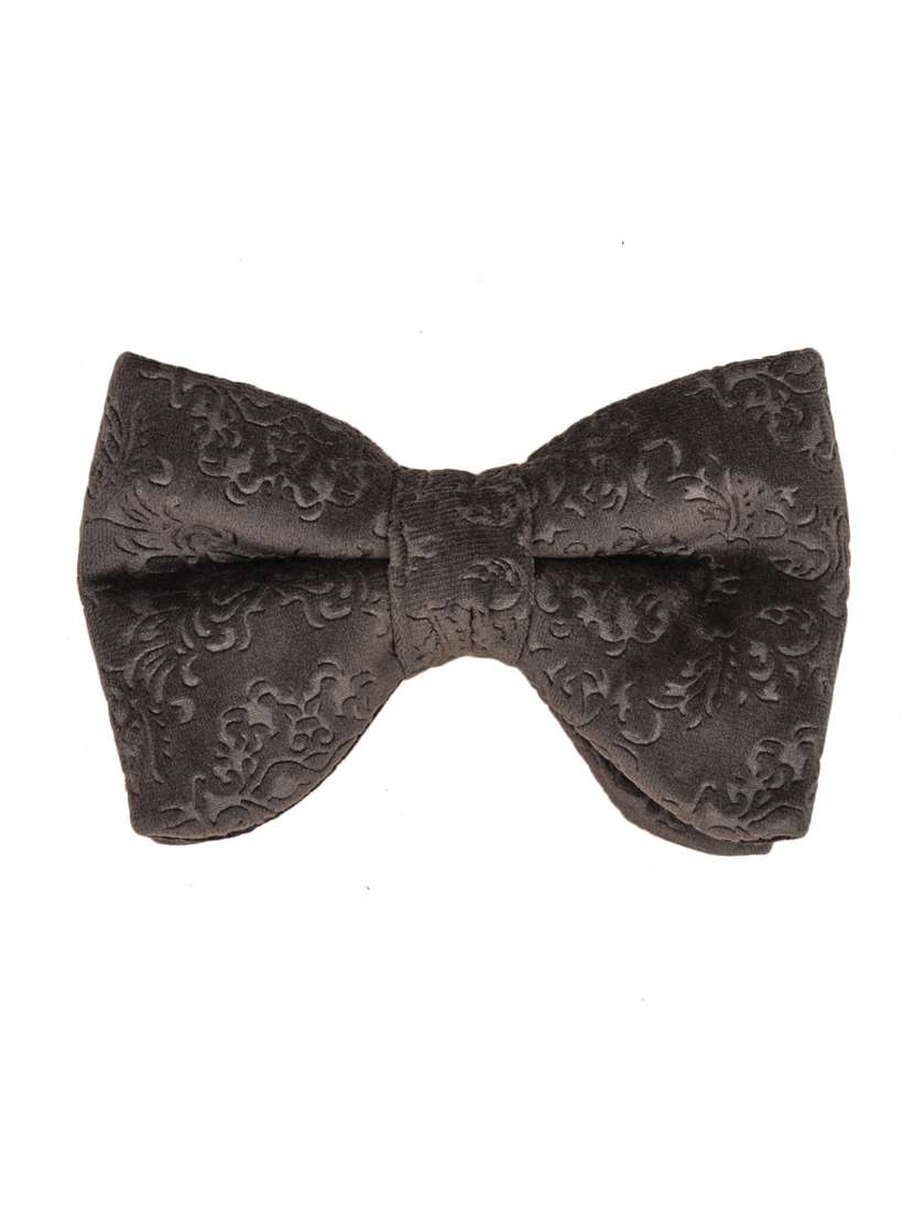 grey velvet bow tie