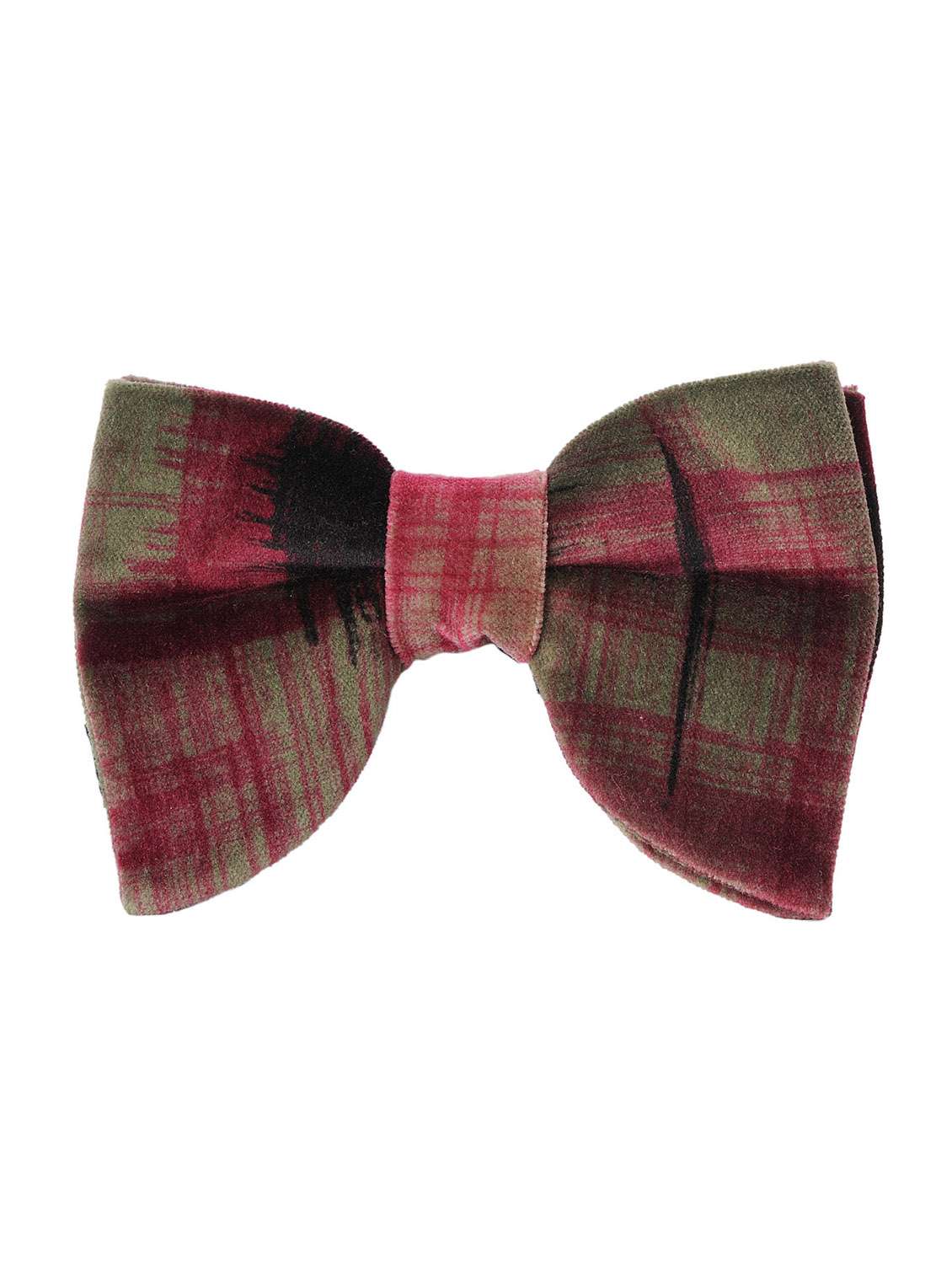 multi colored velvet bow tie