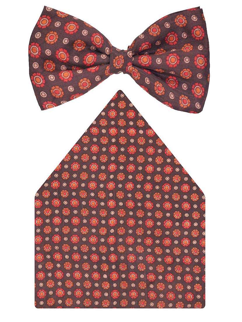 brown silk bow tie