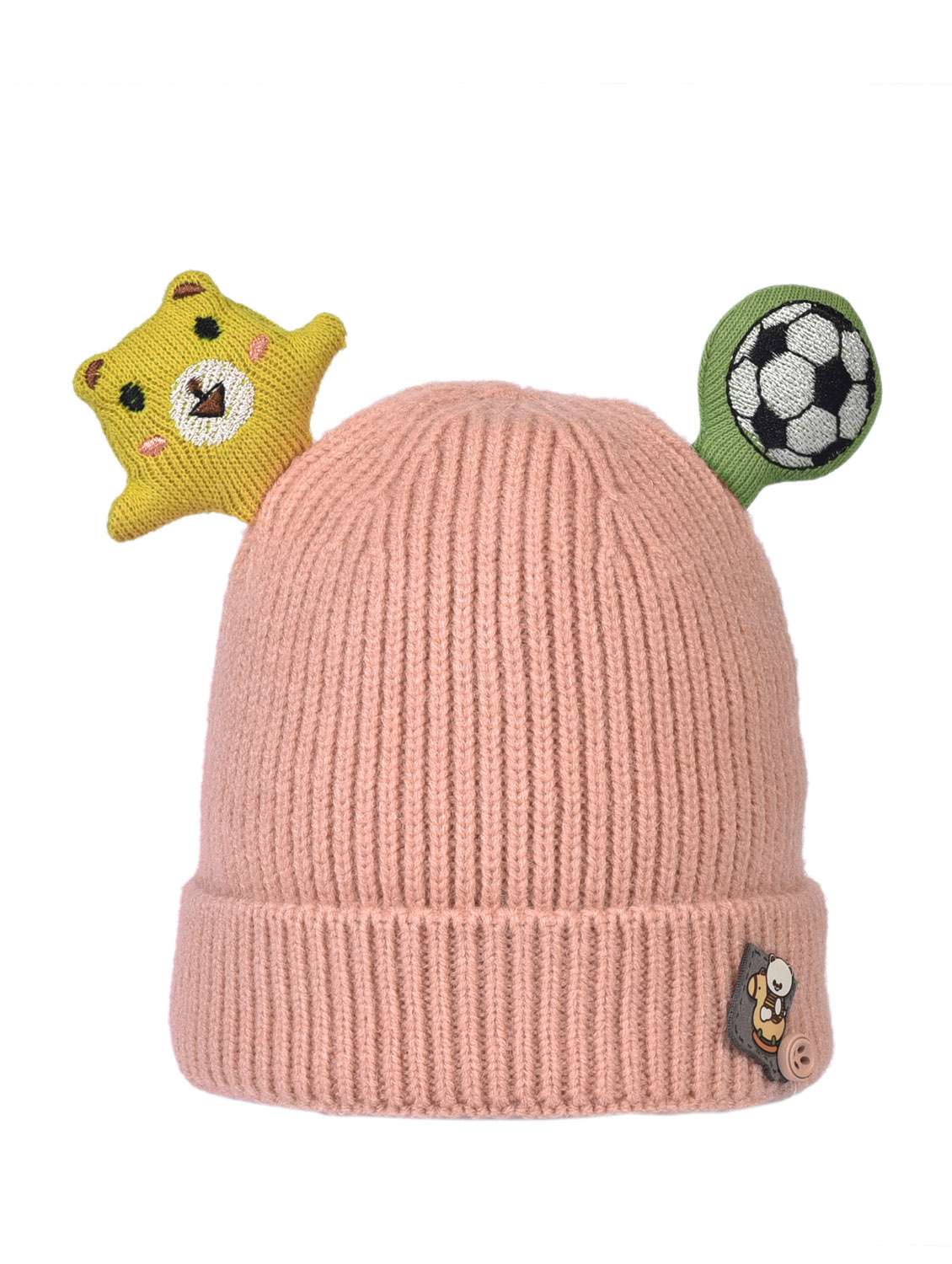 teddy with foot ball design warm baby cap