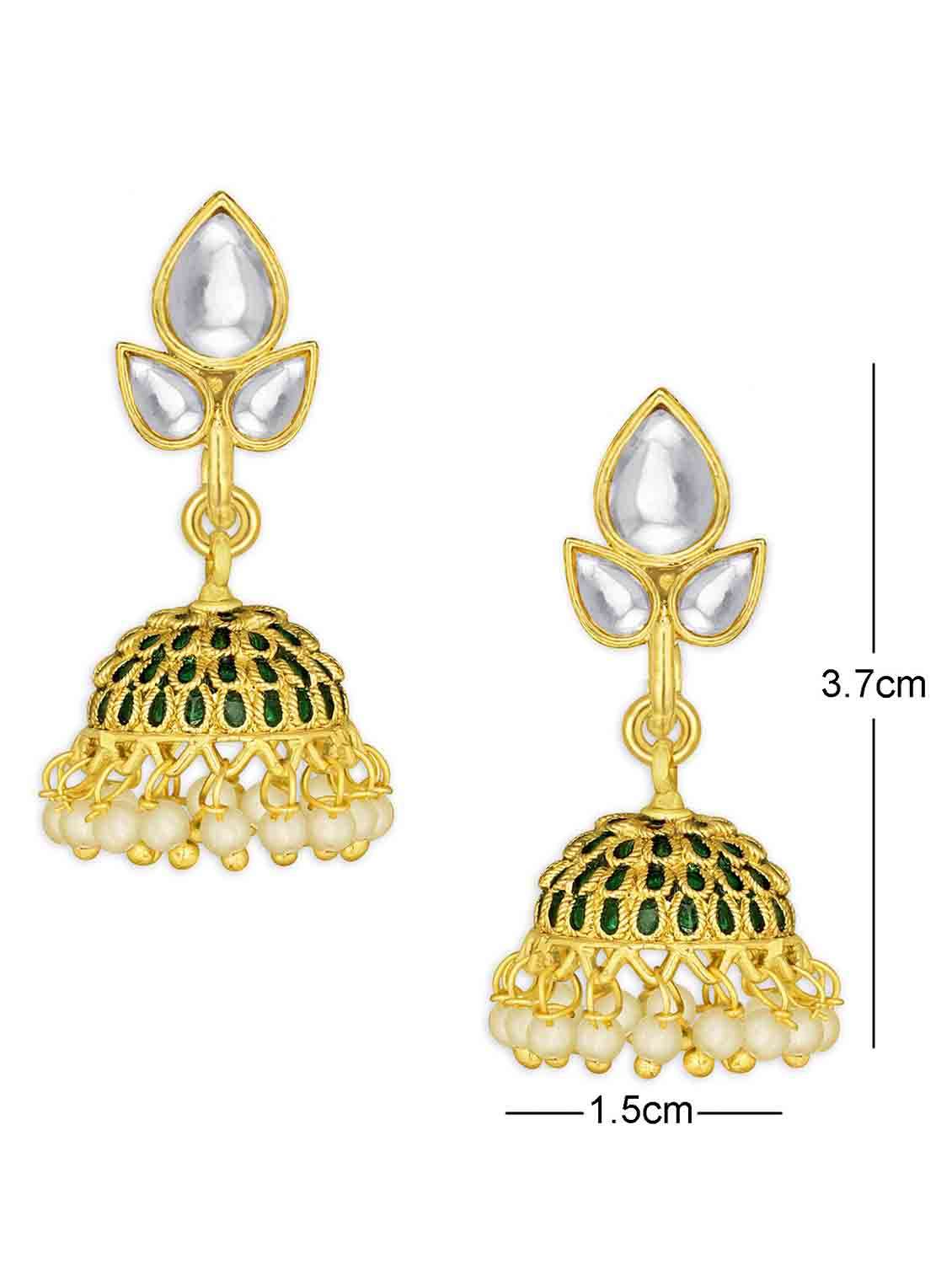 gold metal jhumka earring - 18565461 - Standard Image - 2
