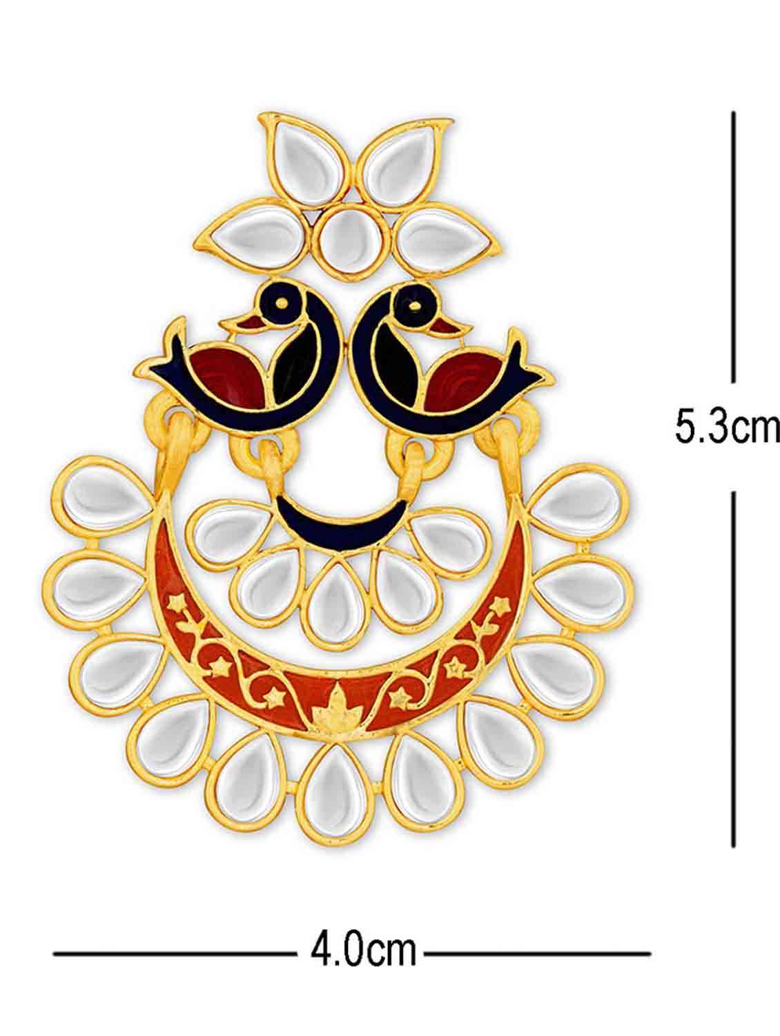 gold metal chandballi earring - 18565462 - Standard Image - 2