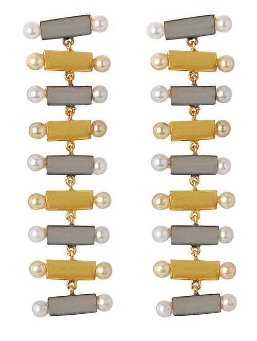 gold brass drop earring - 18565476 - Standard Image - 0