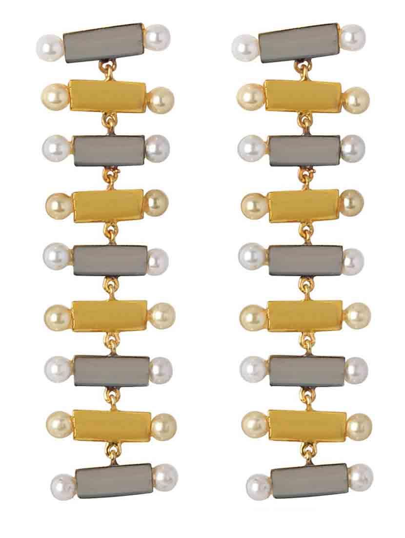 gold brass drop earring - 18565476 - Zoom Image - 0