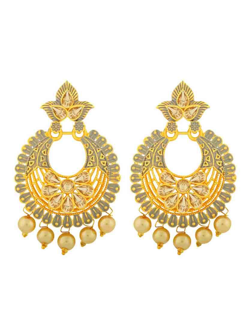 gold metal chandballi earring