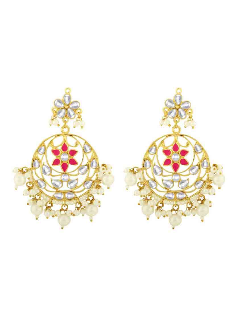 gold metal chandballi earring
