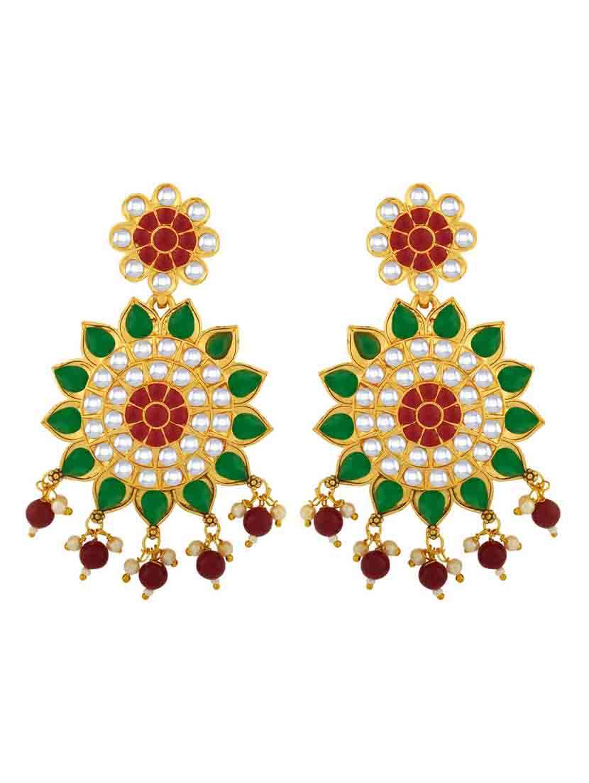 multi colored metal chandballi earring