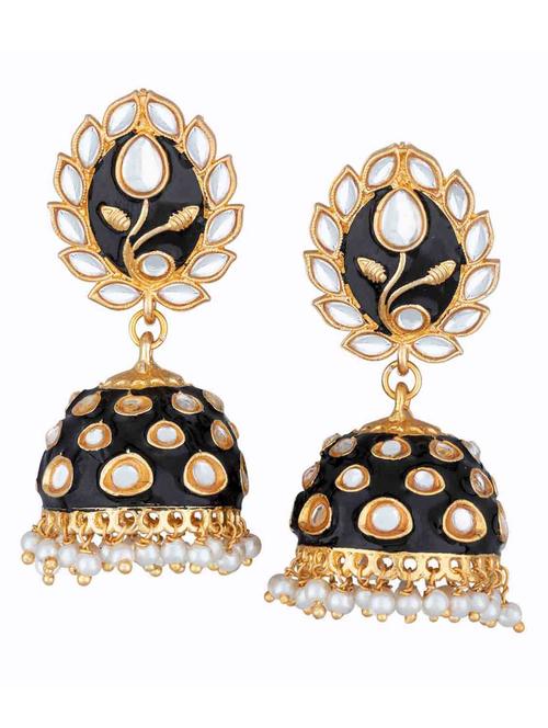 black metal jhumka earring - 18565573 - Standard Image - 0