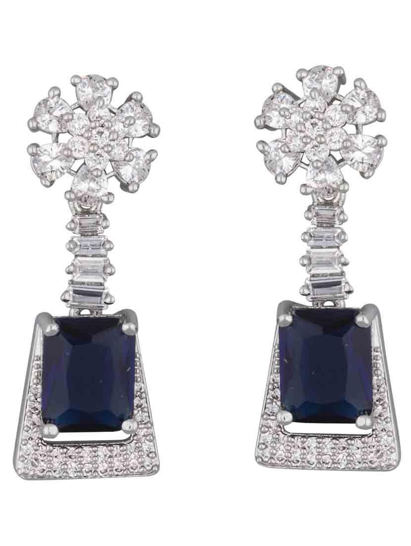 blue brass drop earring - 18565574 -  Zoom Image - 0