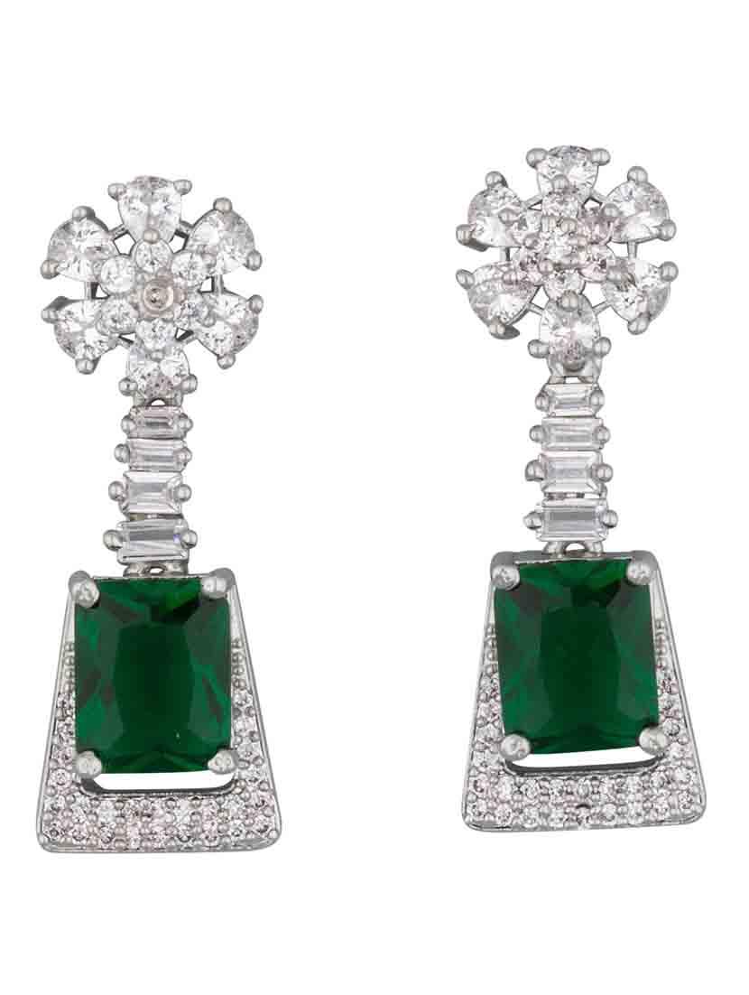 green brass drop earring - 18565576 -  Zoom Image - 0