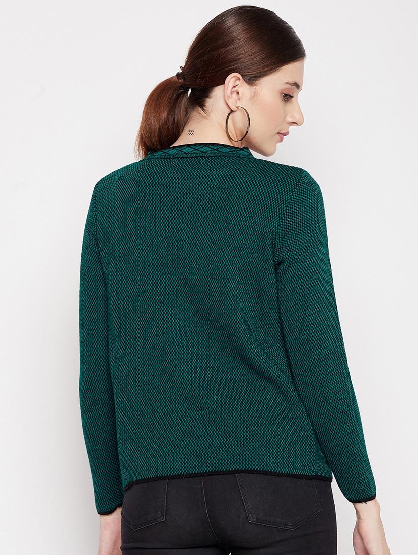 long sleeved self design cardigan - 18565597 - Standard Image - 2