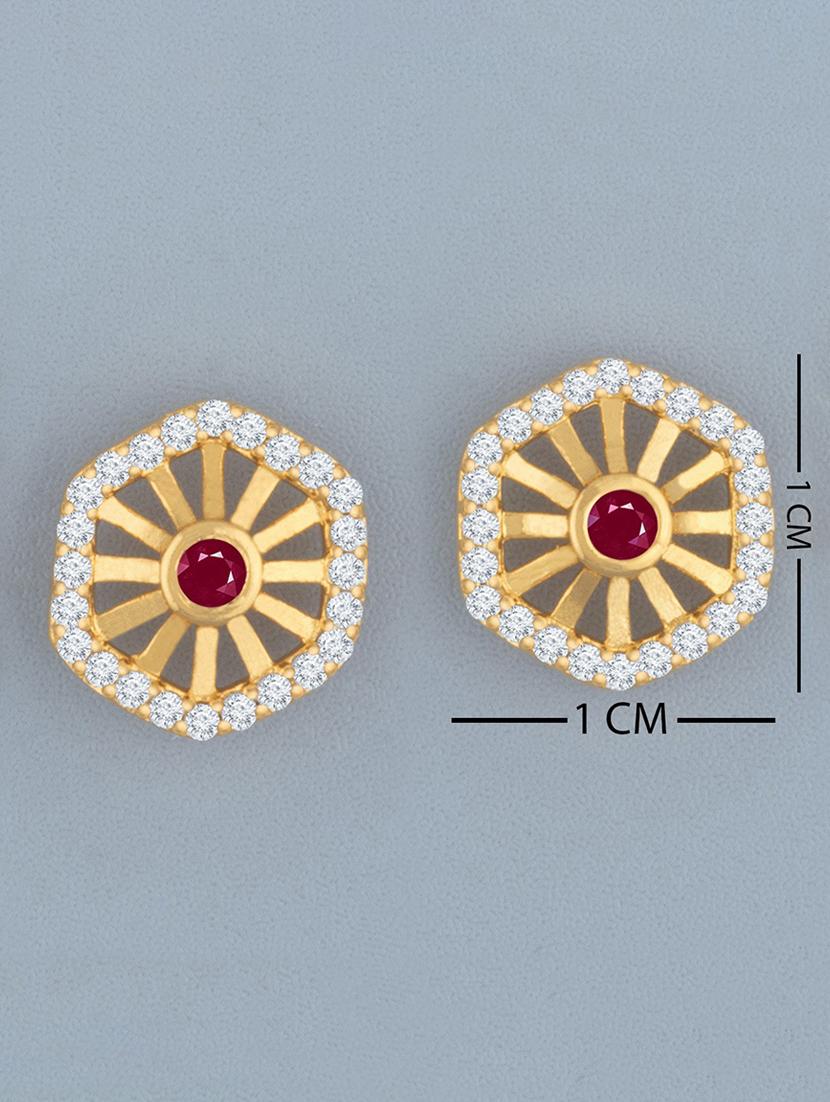 gold brass studs earring - 18565654 - Standard Image - 2