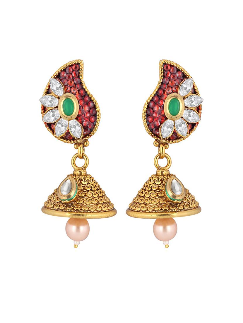 gold plated necklace earing set - 18565743 - Standard Image - 2