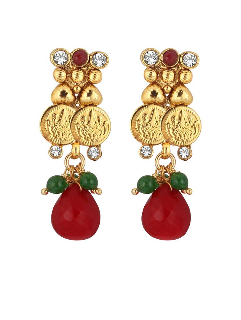 gold plated necklace earing set - 18565744 - Standard Image - 2