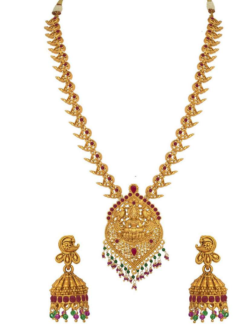 gold plated necklace earing set  - 18565789 -  Zoom Image - 0