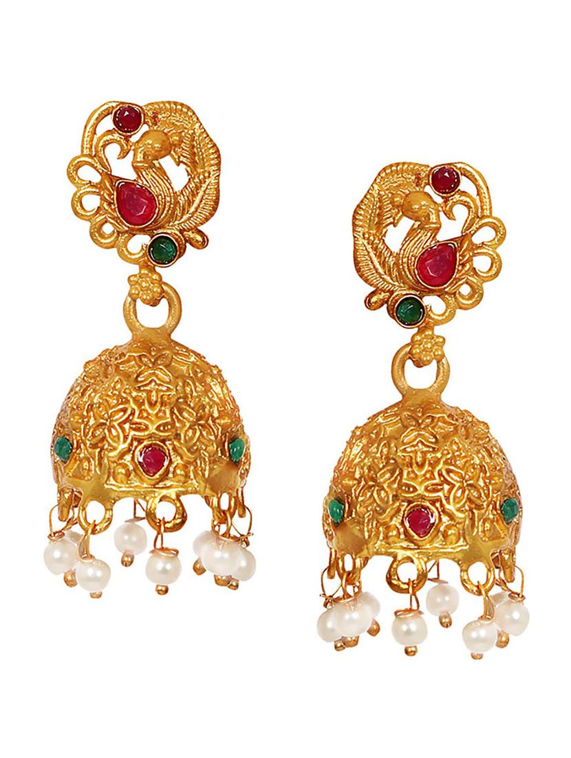 gold plated necklace earring set - 18565805 - Standard Image - 2