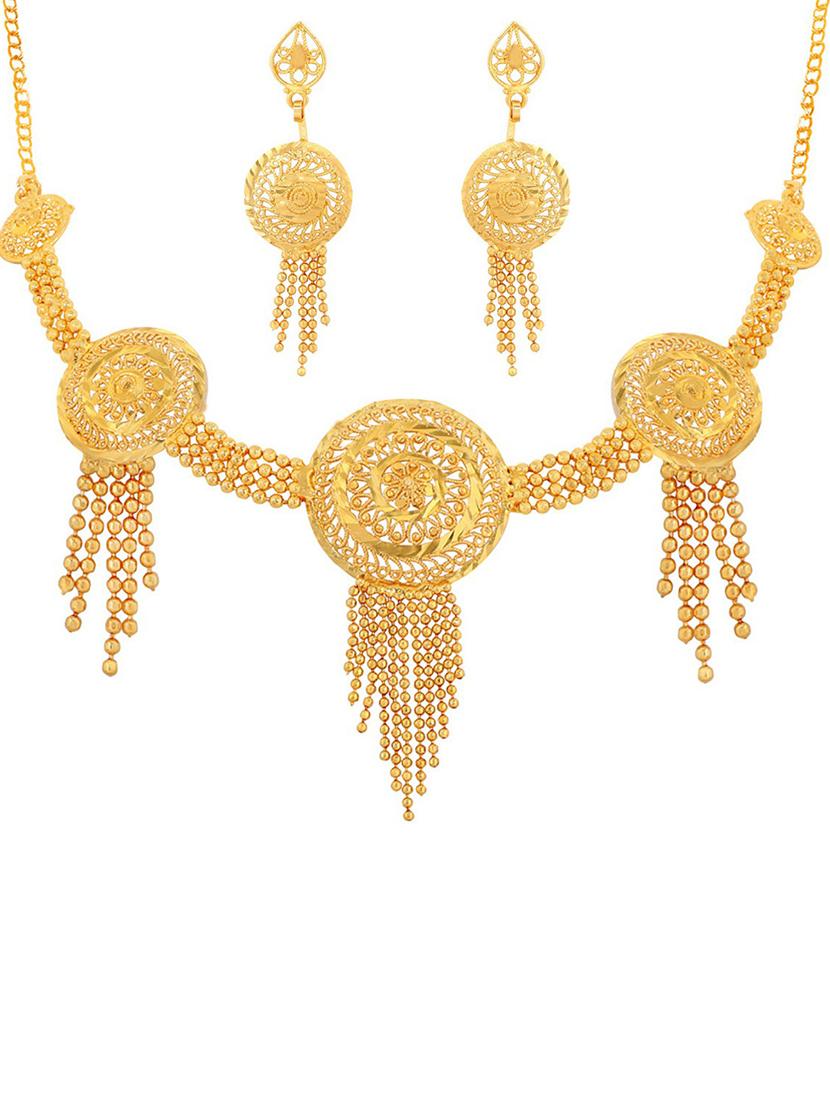 floral alloy gold plated collar necklace set - 18565822 - Standard Image - 2