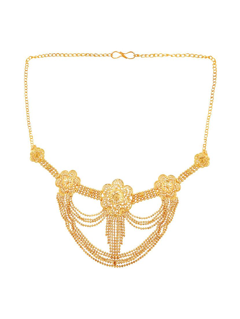 floral alloy gold plated collar necklace set - 18565823 - Standard Image - 2