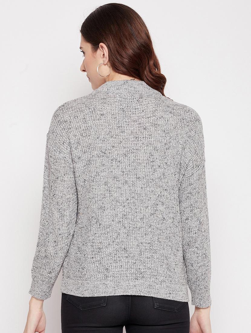 high neck solid pullover - 18566515 - Standard Image - 2