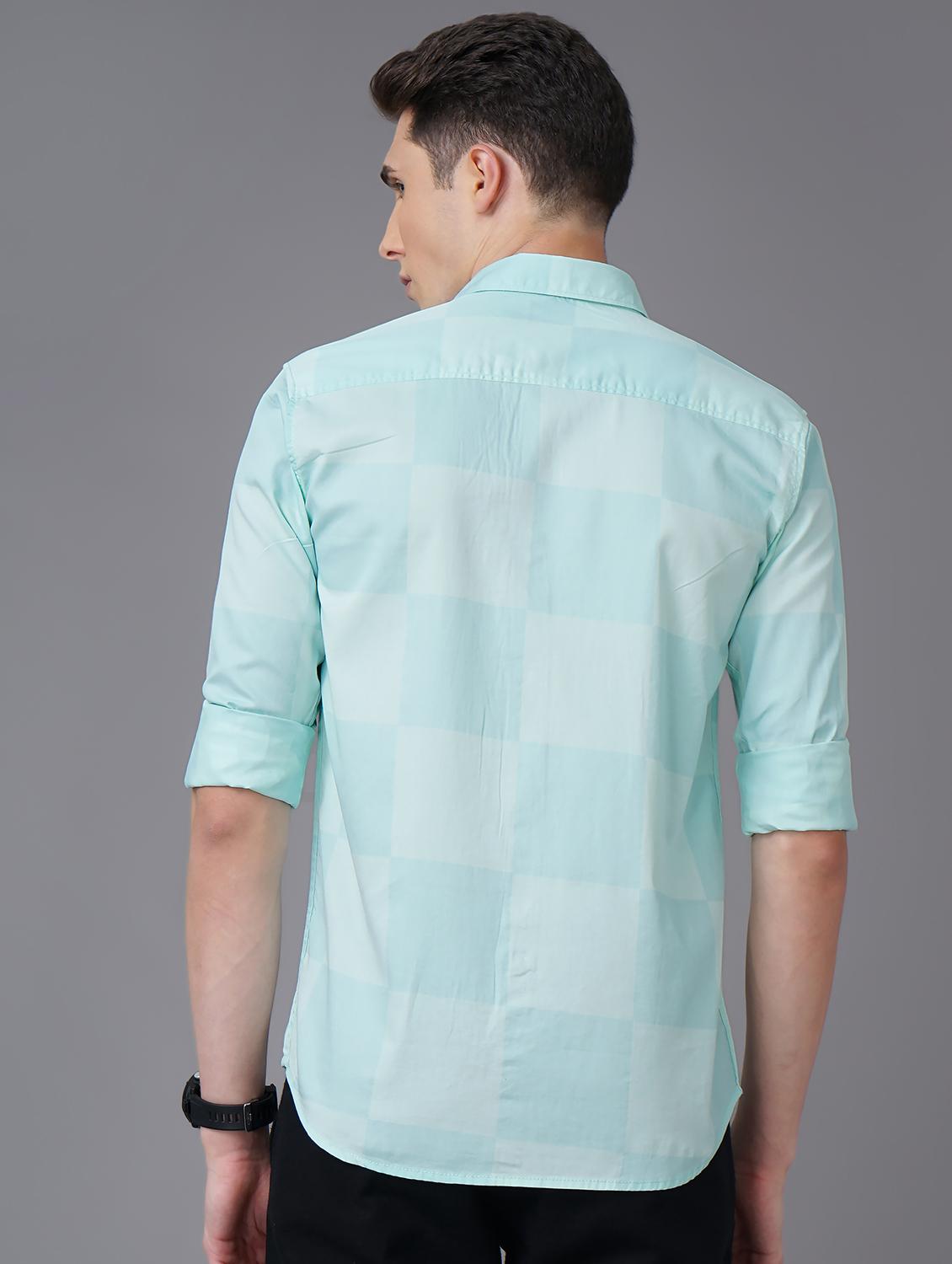 light blue checkered casual shirt - 18566614 - Standard Image - 2
