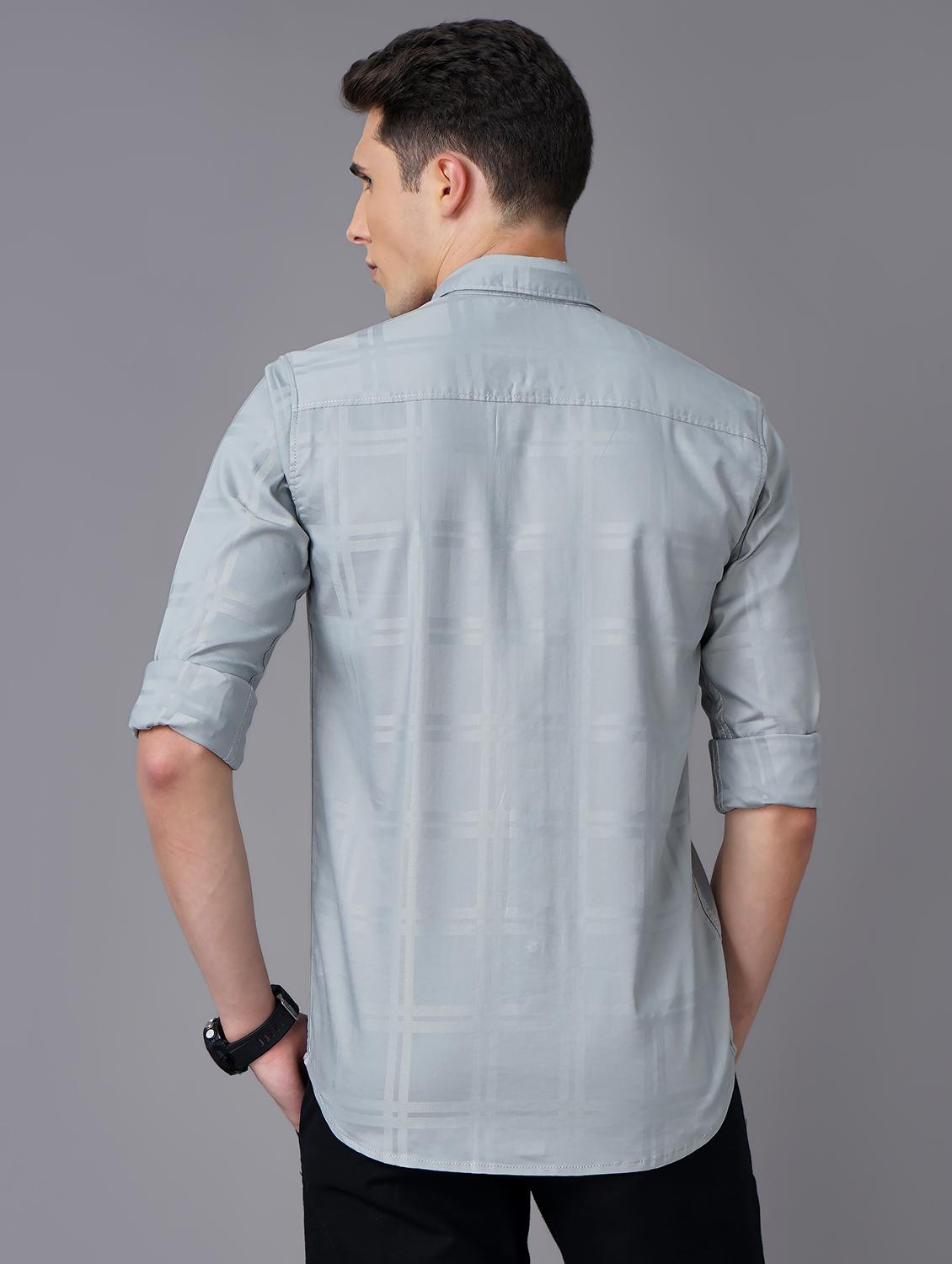 grey checkered casual shirt - 18566616 - Standard Image - 2
