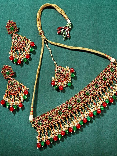 gold plated necklace set - 18566772 -  Standard Image - 0