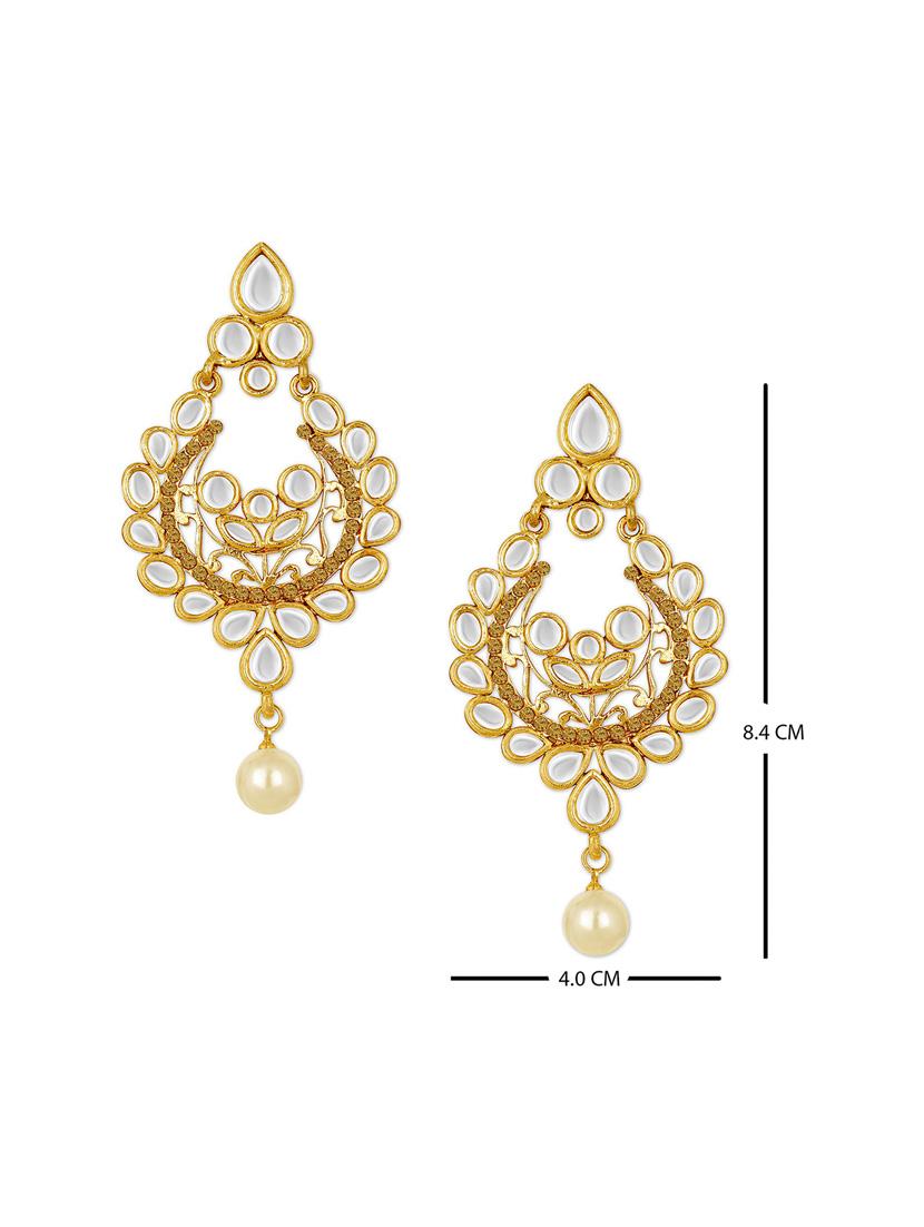 gold plated earring maang tikka set - 18566796 - Standard Image - 2