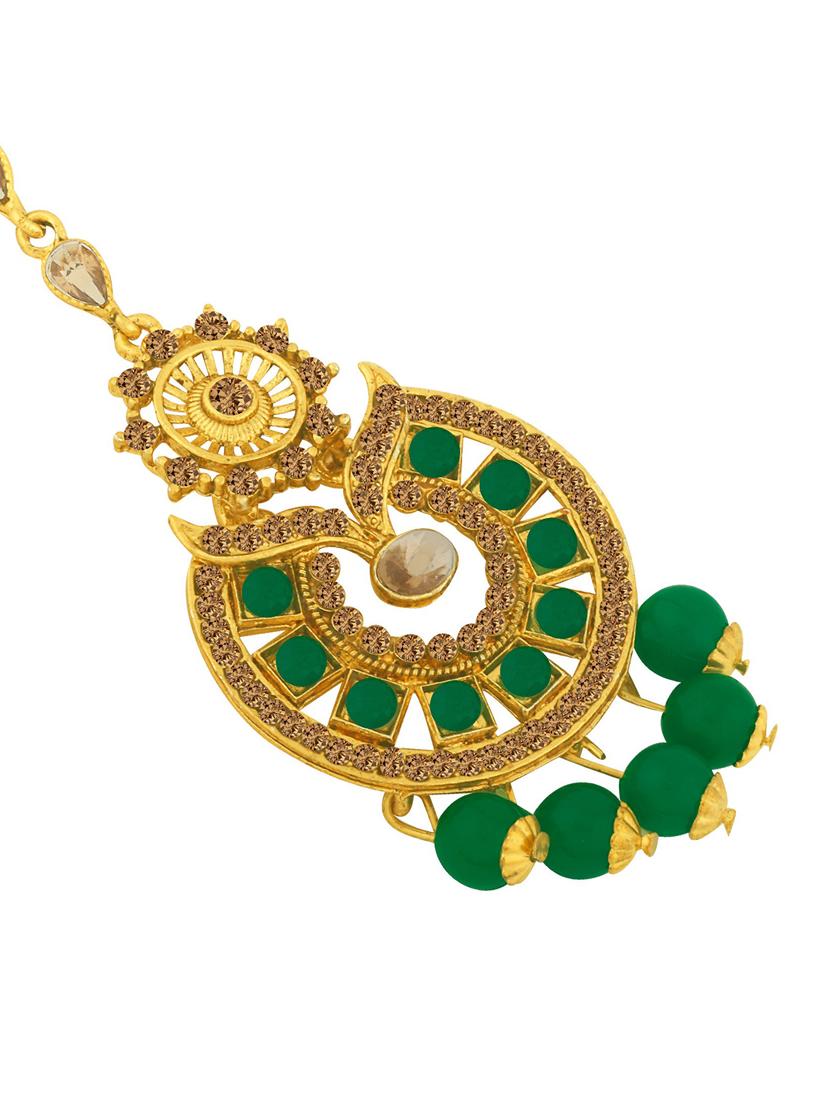 green single maang teeka - 18566948 - Standard Image - 2