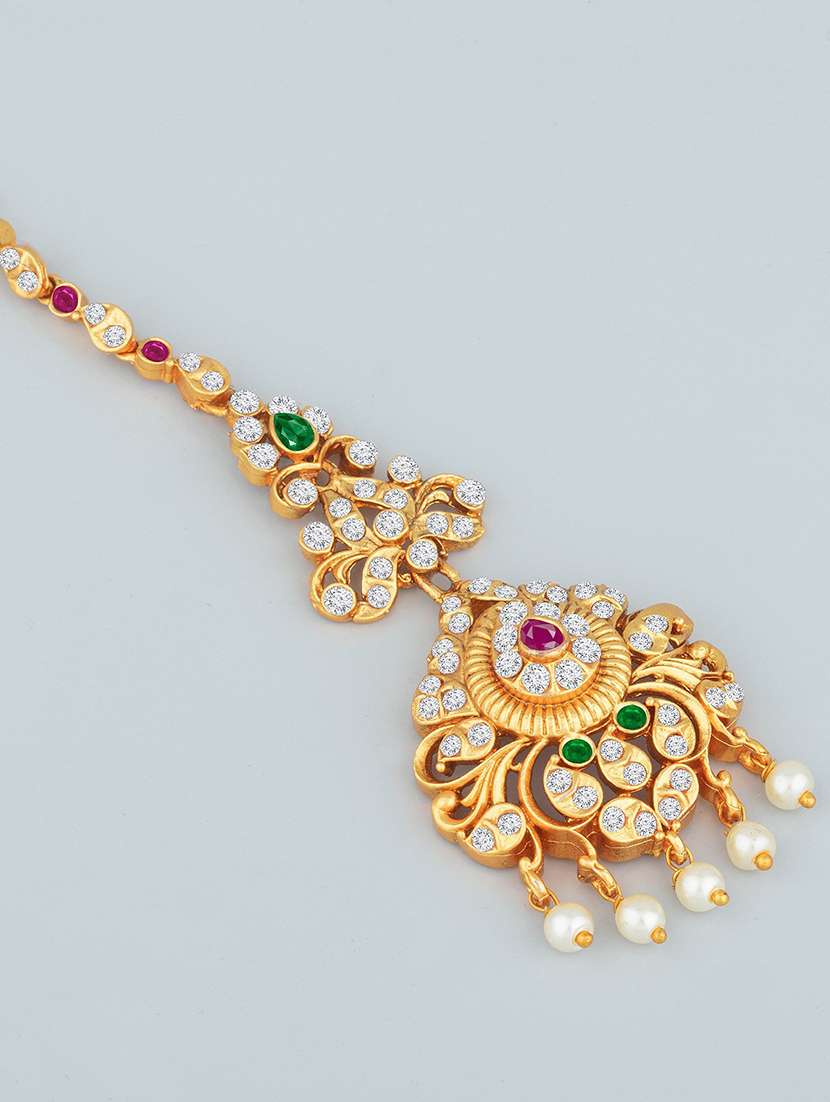 gold plated maang tikka  - 18566962 -  Standard Image - 2