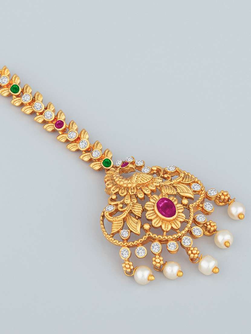 gold single maang teeka - 18566963 -  Standard Image - 2