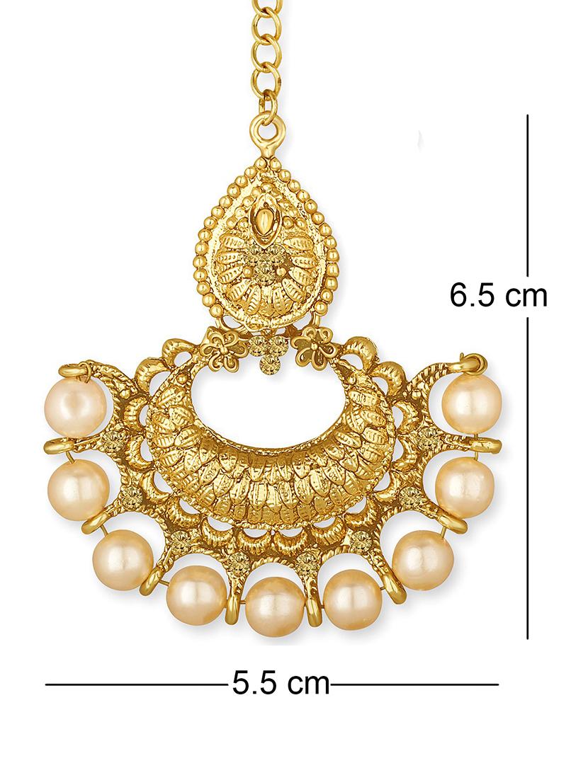 gold single maang teeka - 18566965 - Standard Image - 2