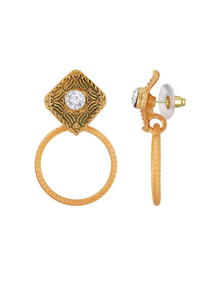 gold metal hoop earring - 18567318 - Standard Image - 2