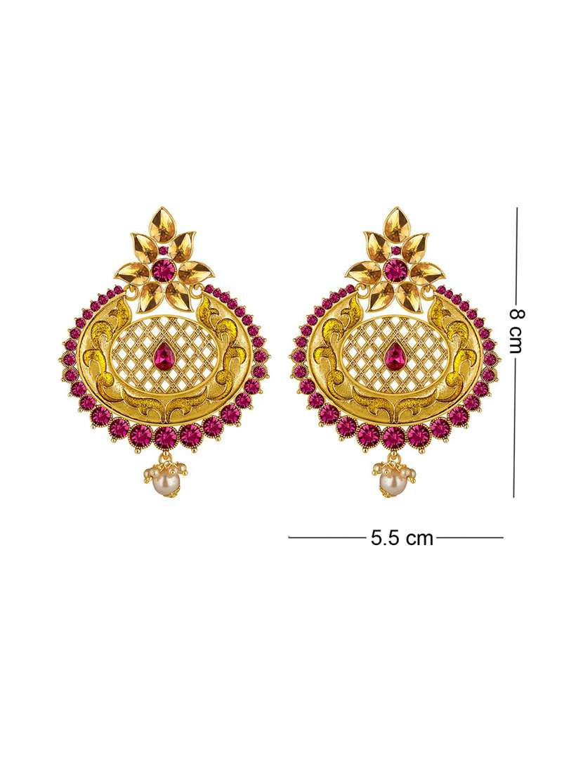 purple metal chandballi earring - 18567327 -  Standard Image - 2