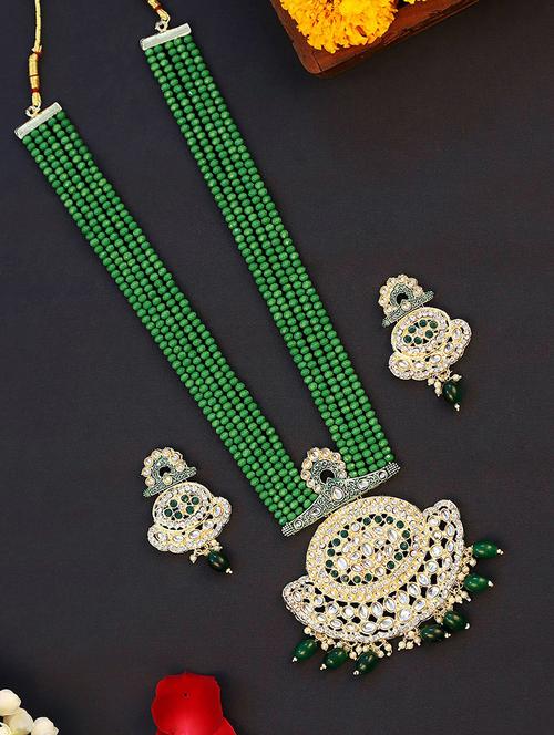 gold plated necklace with earrings - 18567595 - Standard Image - 0