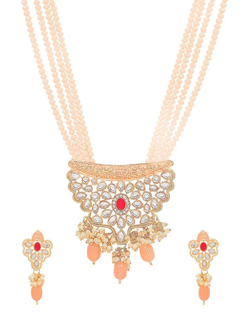 gold plated necklace with earrings - 18567596 - Zoom Image - 0