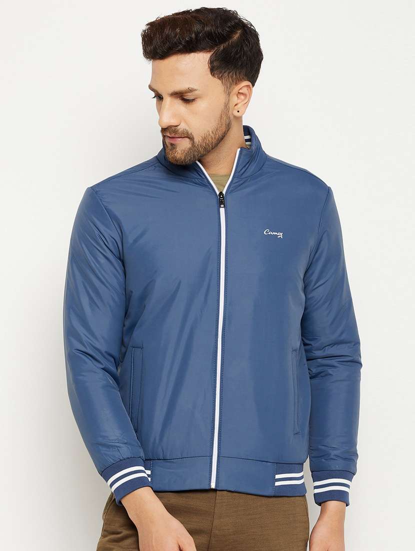 light blue solid bomber jacket