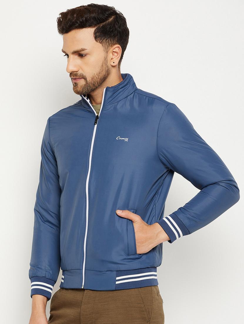 light blue solid bomber jacket - 18568434 - Standard Image - 2