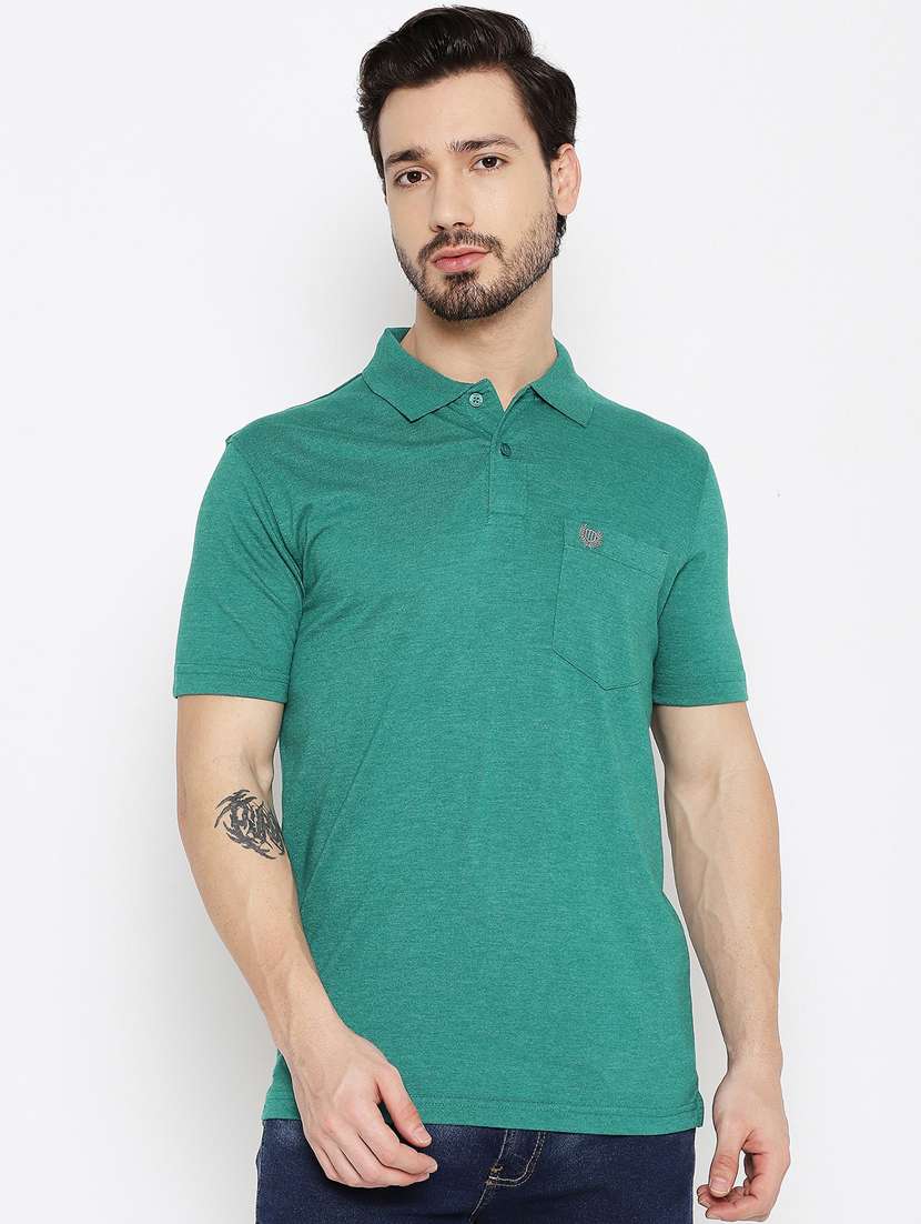green melange polo t-shirt
