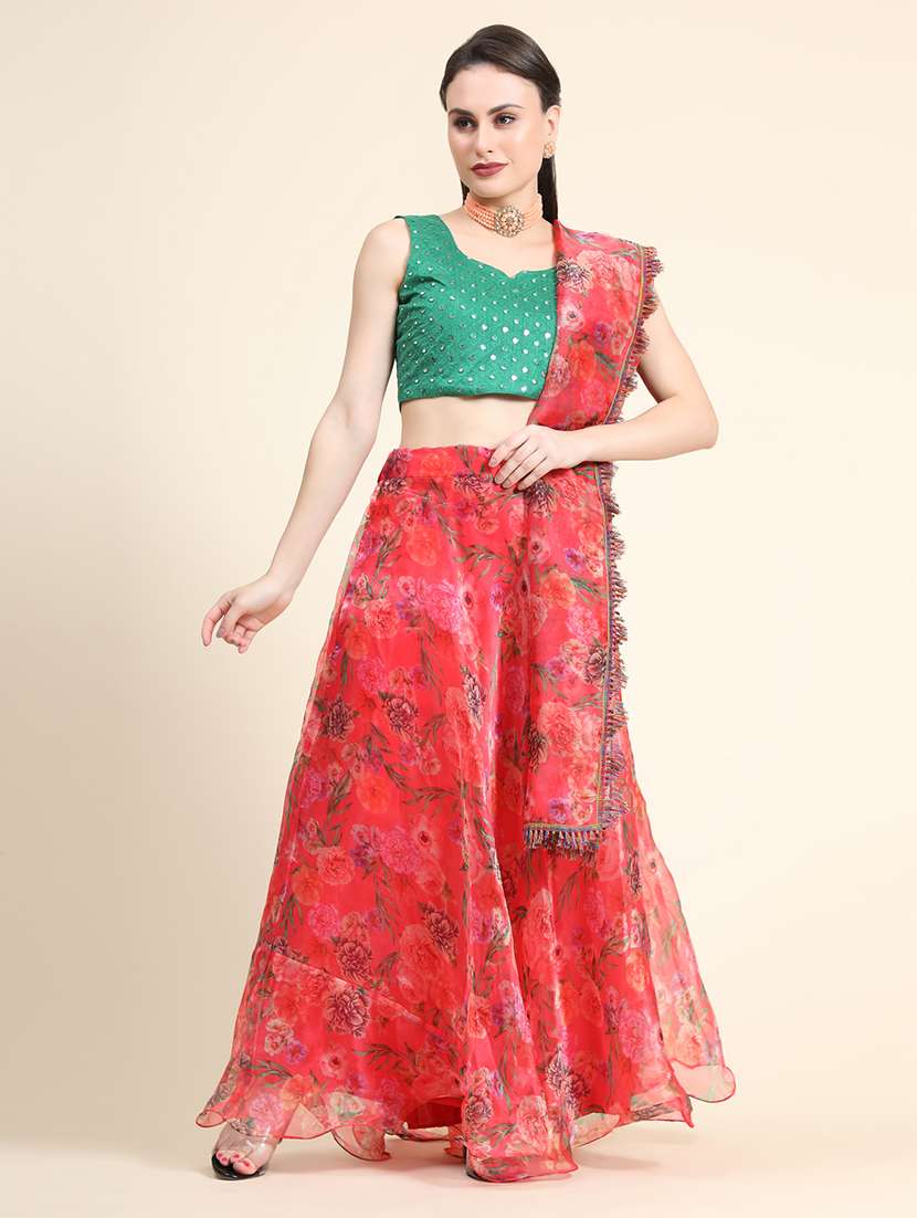 Floral Printed Lehenga Choli With Dupatta
