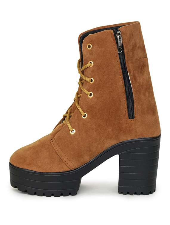 women tan lace up ankle boots - 18570746 - Standard Image - 2