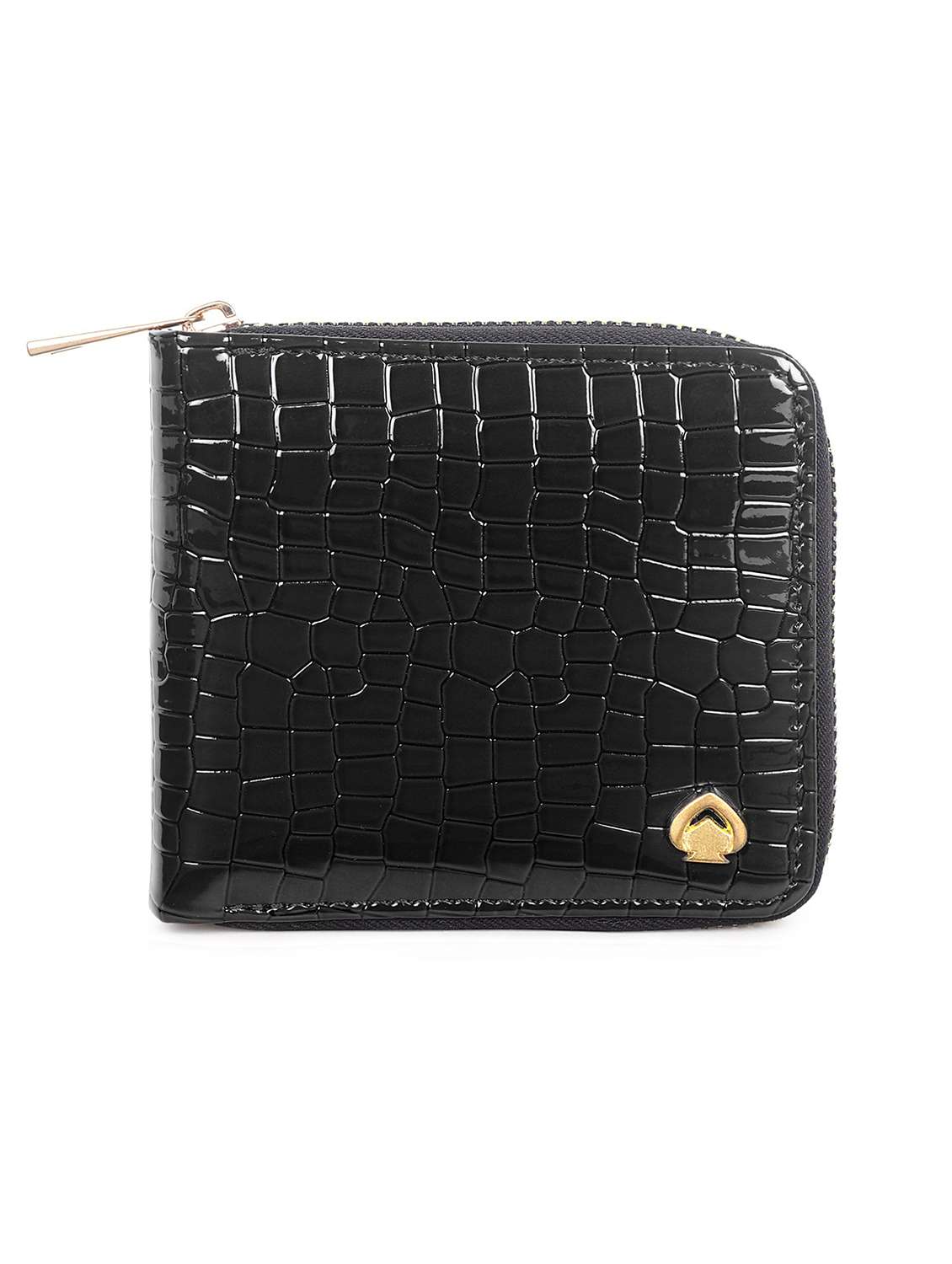 black textured wallet