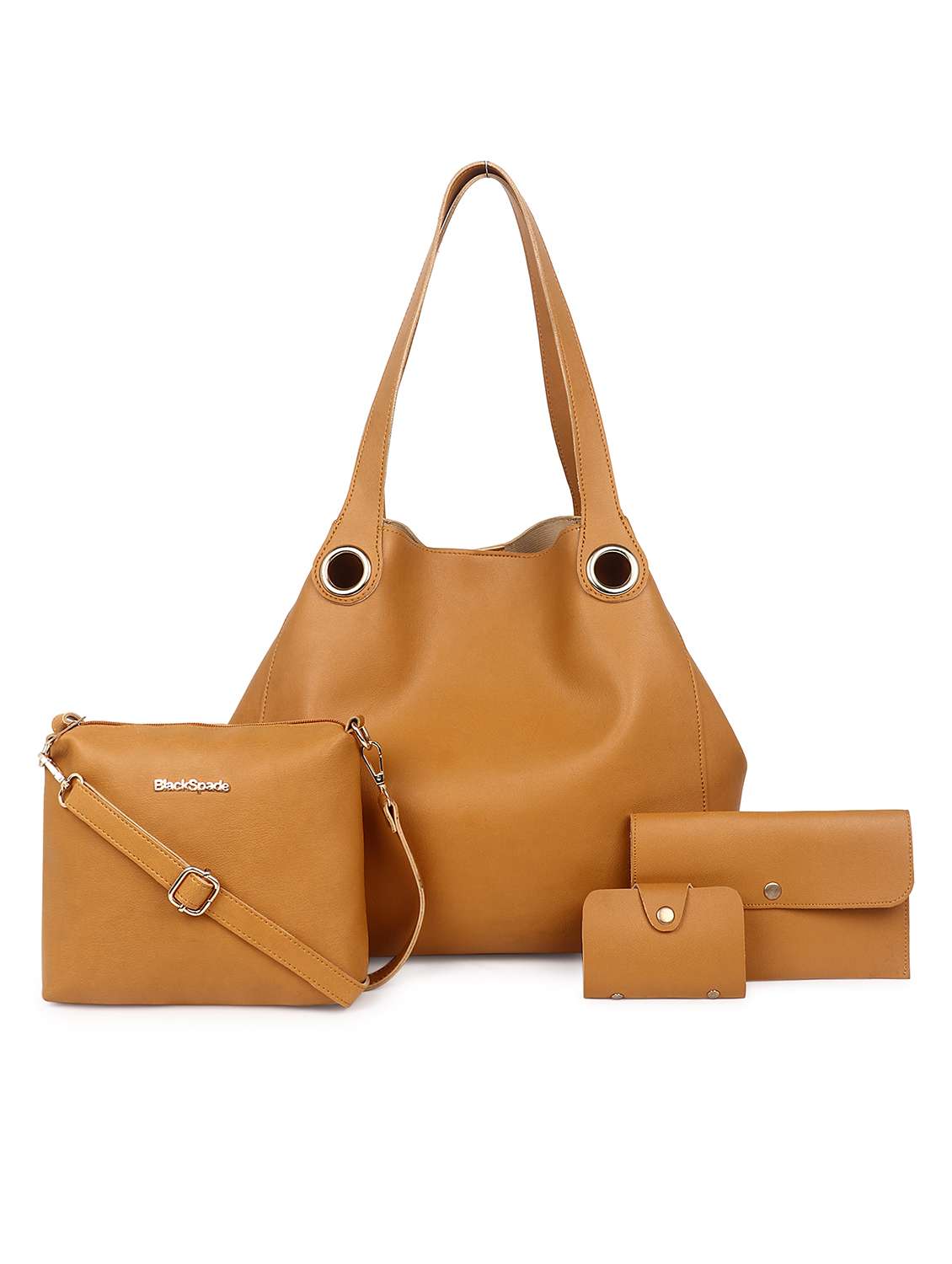 mustard solid tote bag combo 