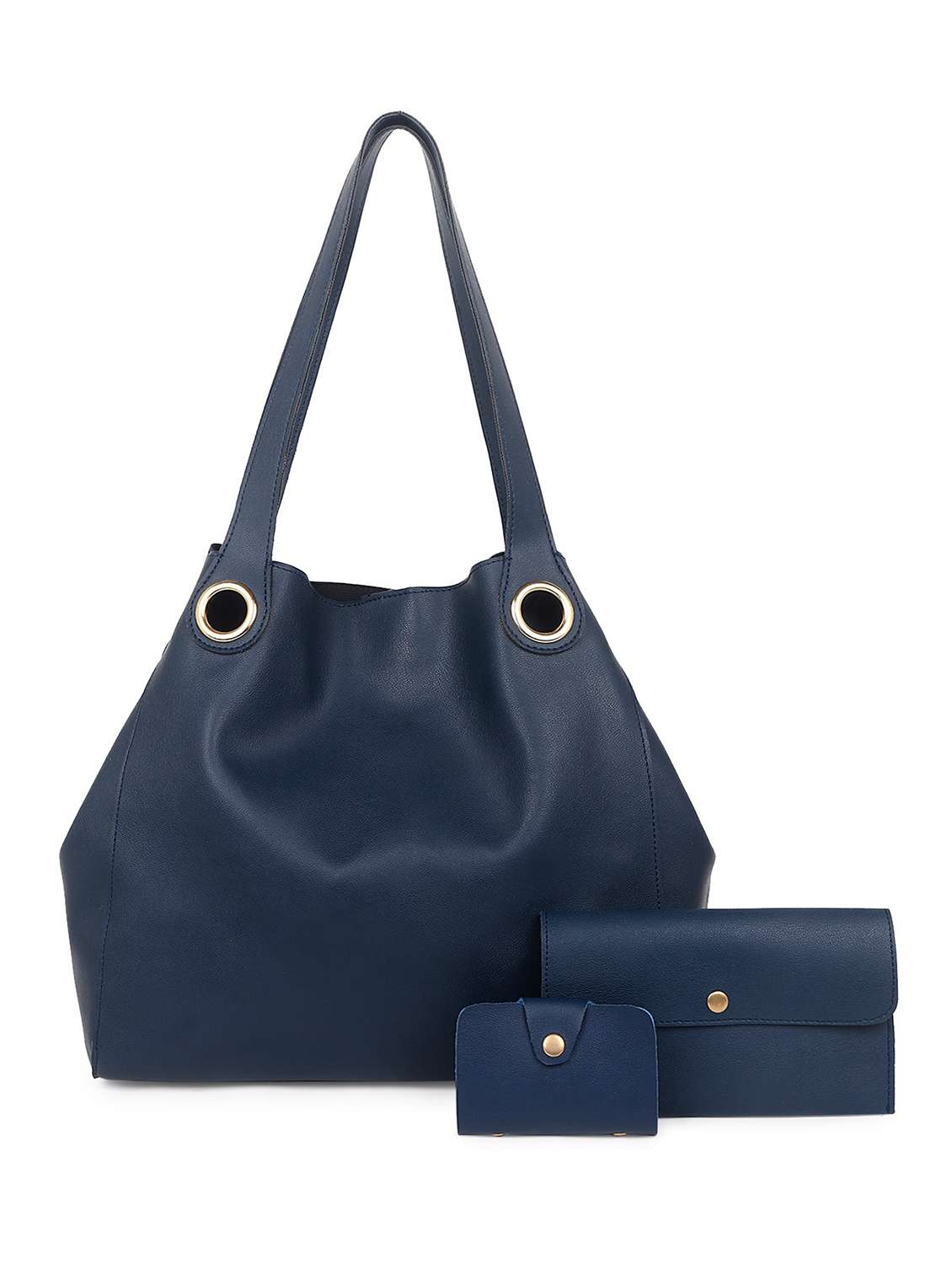 navy blue solid tote bag combo 