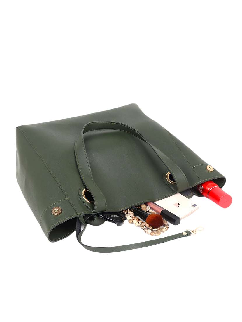 green solid tote bag combo - 18570845 - Standard Image - 2