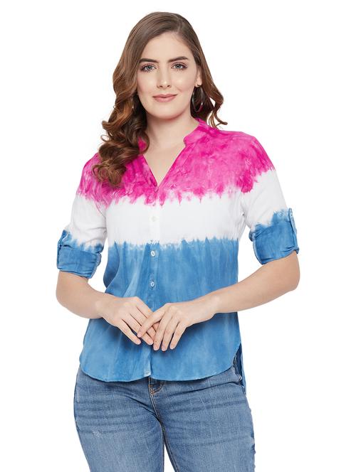 tie-dye printed regular shirt - 18573318 - Standard Image - 0
