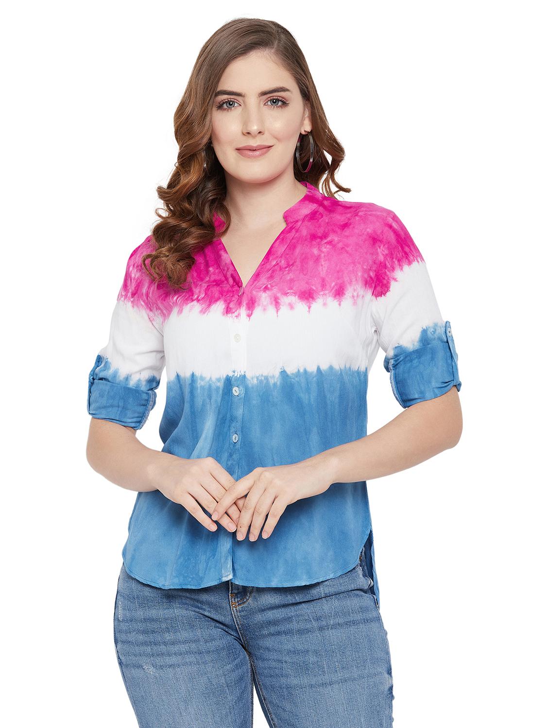 tie-dye printed regular shirt - 18573318 - Zoom Image - 0