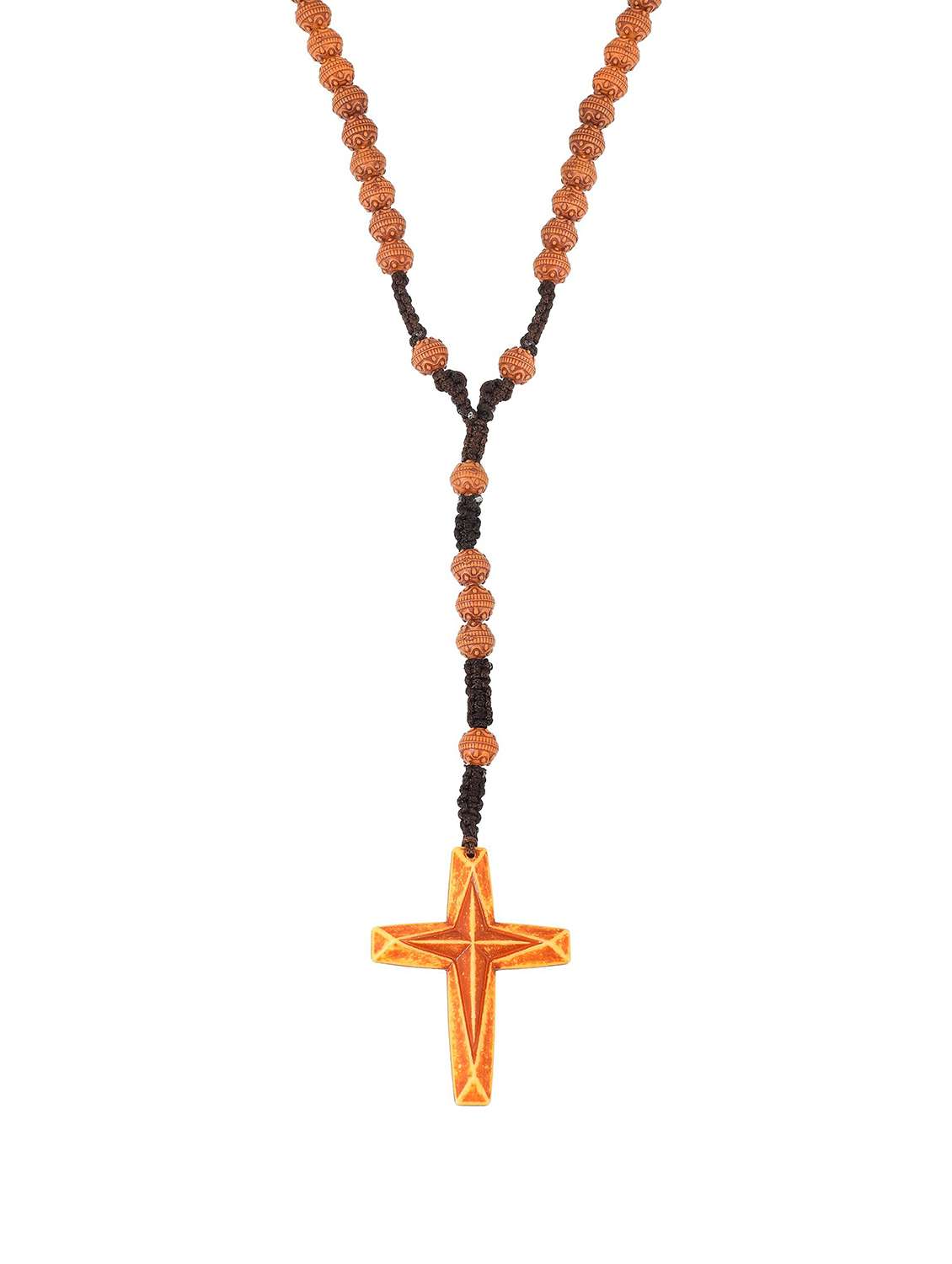 brown wooden long necklace  - 18573555 -  Standard Image - 2